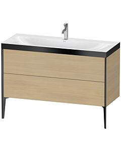 Duravit Meuble sous-vasque XViu XV4712OB271P 120x48cm, 2 tiroirs, 2000 , noir mat, Rahmen P, chêne méditerranéen