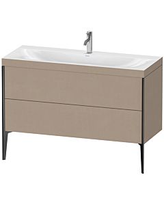 Duravit XViu meuble sous-vasque XV4712OB275C 120x48cm, 2 tiroirs, 2000 , noir mat, Rahmen C, lin