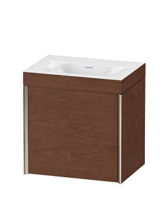 Duravit XViu Waschtisch-Unterschrank XV4631NB113C 45x33,3cm, 1 Tür, rechts, ohne Hahnloch, champagner matt, Rahmen C, amerikanischer nussbaum
