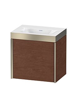 Duravit XViu meuble sous-vasque XV4630NB113P 45x33,3cm, 2000 , gauche, sans trou pour robinet, champagne mat, Rahmen P, noyer américain