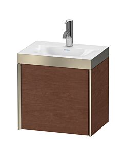 Duravit XViu Waschtisch-Unterschrank XV4630OB113P 45x33,3cm, 1 Tür, links, 1 Hahnloch, champagner matt, Rahmen P, amerikanischer nussbaum