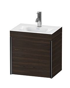 Duravit XViu Waschtisch-Unterschrank XV4630OB269C 45x33,3cm, 1 Tür, links, 1 Hahnloch, schwarz matt, Rahmen C, nussbaum gebürstet