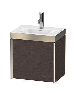 Duravit XViu vanity unit XV4630OB172P 45x33.3cm, 2000 door, left, 2000 tap hole, matt champagne, Rahmen P, brushed dark oak