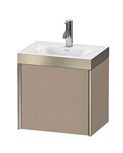 Duravit XViu vanity unit XV4630OB175P 45x33.3cm, 2000 door, left, 2000 tap hole, matt champagne, Rahmen P, linen