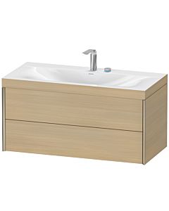 Duravit XViu Waschtisch-Unterschrank XV4616EB171C 100x48cm, 2 Schubkästen, 2 Hahnlöcher, champagner matt, Rahmen C, mediterrane eiche