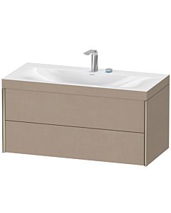 Duravit XViu vanity unit XV4616EB175C 100x48cm, 2 drawers, 2 tap holes, matt champagne, Rahmen C, linen