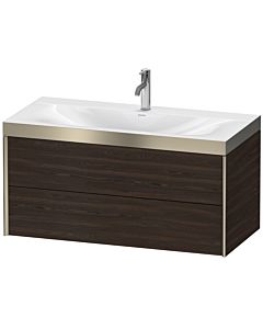Duravit Meuble sous-vasque XViu XV4616OB169P 100x48cm, 2 tiroirs, 2000 , champagne mat, Rahmen P, noyer brossé