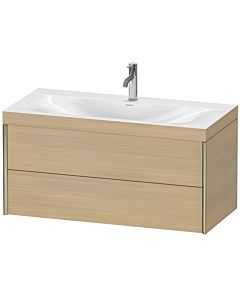 Duravit XViu Waschtisch-Unterschrank XV4616OB171C 100x48cm, 2 Schubkästen, 1 Hahnloch, champagner matt, Rahmen C, mediterrane eiche