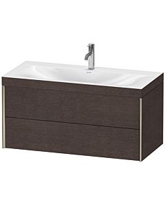 Duravit XViu meuble sous-vasque XV4616OB172C 100x48cm, 2 tiroirs, 2000 , champagne mat, Rahmen C, chêne foncé brossé