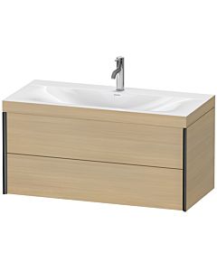 Duravit Meuble sous-vasque XViu XV4616OB271C 100x48cm, 2 tiroirs, 2000 , noir mat, Rahmen C, chêne méditerranéen