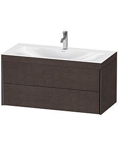 Duravit Meuble sous-vasque XViu XV4616OB272C 100x48cm, 2 tiroirs, 2000 , noir mat, Rahmen C, chêne foncé brossé
