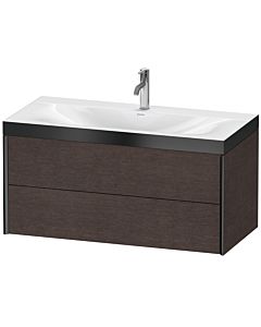 Duravit XViu Waschtisch-Unterschrank XV4616OB272P 100x48cm, 2 Schubkästen, 1 Hahnloch, schwarz matt, Rahmen P, eiche dunkel gebürstet