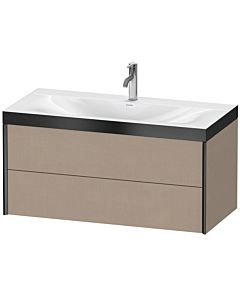Duravit XViu meuble sous-vasque XV4616OB275P 100x48cm, 2 tiroirs, 2000 , noir mat, Rahmen P, lin
