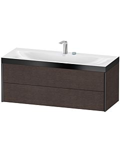 Duravit XViu Waschtisch-Unterschrank XV4617EB272P 120x48cm, 2 Schubkästen, 2 Hahnlöcher, schwarz matt, Rahmen P, eiche dunkel gebürstet