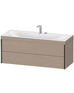 Duravit XViu vanity unit XV4617EB275C 120x48cm, 2 drawers, 2 tap holes, matt black, Rahmen C, linen