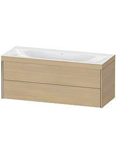 Duravit Meuble sous-vasque XViu XV4617NB171C 120x48cm, 2 tiroirs, sans trou pour robinet, champagne mat, Rahmen C, chêne méditerranéen