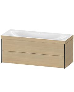 Duravit XViu vanity unit XV4617NB271C 120x48cm, 2 drawers, without tap hole, matt black, Rahmen C, Mediterranean oak