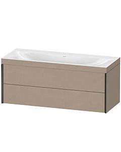 Duravit XViu vanity unit XV4617NB275C 120x48cm, 2 drawers, without tap hole, matt black, Rahmen C, linen