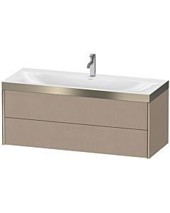 Duravit XViu vanity unit XV4617OB175P 120x48cm, 2 drawers, 2000 tap hole, matt champagne, Rahmen P, linen