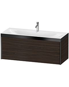 Duravit XViu meuble sous-vasque XV4617OB269P 120x48cm, 2 tiroirs, 2000 , noir mat, Rahmen P, noyer brossé