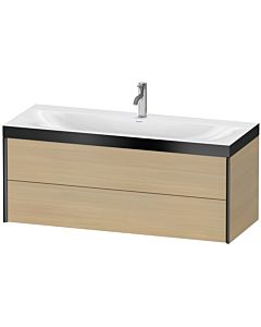 Duravit XViu meuble sous-vasque XV4617OB271P 120x48cm, 2 tiroirs, 2000 , noir mat, Rahmen P, chêne méditerranéen