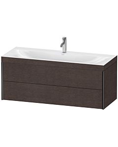 Duravit XViu meuble sous-vasque XV4617OB272C 120x48cm, 2 tiroirs, 2000 , noir mat, Rahmen C, chêne foncé brossé