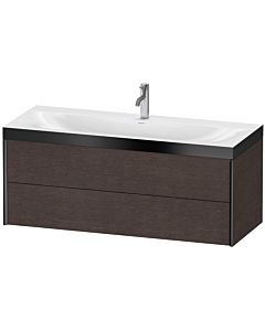 Duravit XViu meuble sous-vasque XV4617OB272P 120x48cm, 2 tiroirs, 2000 , noir mat, Rahmen P, chêne foncé brossé