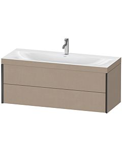Duravit XViu vanity unit XV4617OB275C 120x48cm, 2 drawers, 2000 tap hole, matt black, Rahmen C, linen