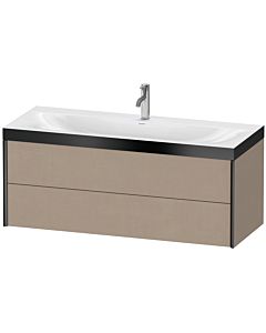 Duravit XViu meuble sous-vasque XV4617OB275P 120x48cm, 2 tiroirs, 2000 , noir mat, Rahmen P, lin