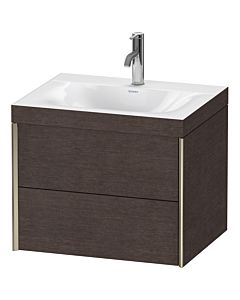 Duravit Meuble sous-vasque XViu XV4614OB172C 60x48cm, 2 tiroirs, 2000 , champagne mat, Rahmen C, chêne foncé brossé