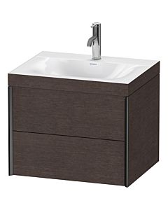 Duravit Meuble sous-vasque XViu XV4614OB272C 60x48cm, 2 tiroirs, 2000 , noir mat, Rahmen C, chêne foncé brossé