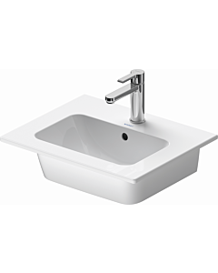 Duravit Me by Starck Möbel-Waschtisch 23365300601 53 x 43 cm, weiß WonderGliss, ohne Hahnloch, mit Überlauf, Hahnlochbank