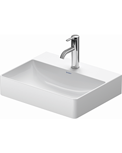 Duravit DuraSquare Waschtisch 23565000701 50x40cm, ohne Überlauf, mit Hahnlochbank, ohne Hahnloch, weiß WonderGliss