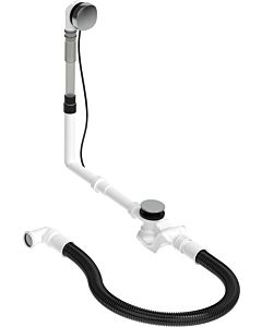 Duravit Kit d&#39;évacuation et de trop-plein 792204000001000 Câble Bowden longueur 65 cm, d= 5,2 cm, avec tuyau d&#39;évacuation flexible, chromé