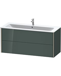Duravit XViu Waschtisch-Unterschrank XV41280B138 121 x 56 x 48 cm, dolomiti grey hochglanz, 2 Schubkästen, wandhängend, champagner matt