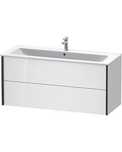 Duravit XViu vanity unit XV41280B285 121 x 56 x 48 cm, white high gloss, 2 drawers, wall-hung, black matt