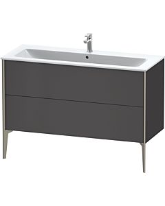 Duravit Meuble sous-vasque XViu XV44840B149 121 x 59,4 x 48 cm, graphite mat, 2 coulissants, debout, champagne mat