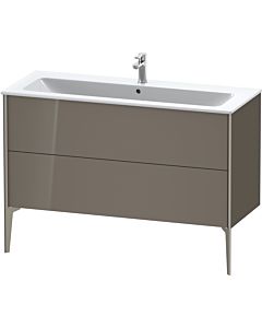 Duravit XViu vanity unit XV44840B189 121 x 59.4 x 48 cm, flannel gray high gloss, 2 pull-outs, standing, matt champagne