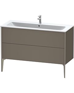 Duravit XViu vanity unit XV44840B190 121 x 59.4 x 48 cm, flannel gray silk matt, 2 pull-outs, standing, champagne matt