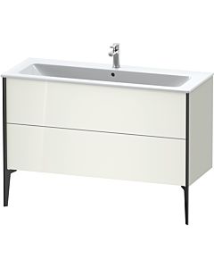 Duravit XViu vanity unit XV44840B222 121 x 59.4 x 48 cm, white high gloss, 2 pull-outs, standing, black matt