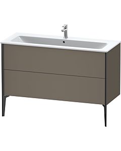 Duravit XViu Waschtisch-Unterschrank XV44840B290 121 x 59,4 x 48 cm, flannel grey seidenmatt, 2 Auszüge, stehend, schwarz matt