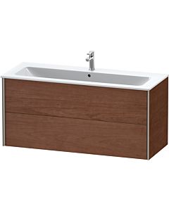 Duravit XViu Waschtisch-Unterschrank XV41280B113 121 x 56 x 48 cm, amerikanischer nussbaum, 2 Schubkästen, wandhängend, champagner matt