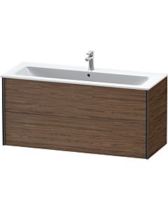 Duravit Meuble sous-vasque XViu XV41280B221 121 x 56 x 48 cm, noyer foncé, 2 tiroirs, suspendu, noir mat