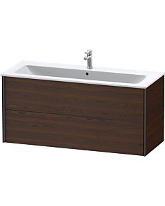 Duravit XViu vanity unit XV41280B269 121 x 56 x 48 cm, brushed walnut, 2 drawers, wall-hung, matt black