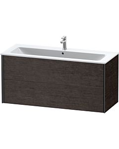 Duravit Meuble sous-vasque XViu XV41280B272 121 x 56 x 48 cm, chêne foncé brossé, 2 tiroirs, suspendu, noir mat