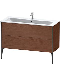 Duravit Meuble sous-vasque XViu XV44840B213 121 x 59,4 x 48 cm, noyer américain, 2 coulissants, debout, noir mat