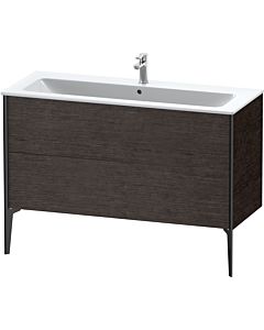 Duravit Meuble sous-vasque XViu XV44840B272 121 x 59,4 x 48 cm, chêne foncé brossé, 2 coulissants, debout, noir mat