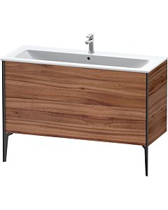 Duravit XViu Waschtisch-Unterschrank XV44840B279 121 x 59,4 x 48 cm, nussbaum natur, 2 Auszüge, stehend, schwarz matt