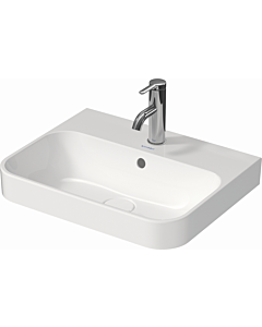 Duravit Happy D.2 lavabo 23605061601 50x40cm, sol, sans trou de coulée, avec trop - plein, de robinetterie, blanc / anthracite mat Wondergliss