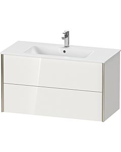 Duravit XViu Waschtisch-Unterschrank XV41270B235 101 x 56 x 48 cm, Eiche terra, 2 Schubkästen, wandhängend, schwarz matt